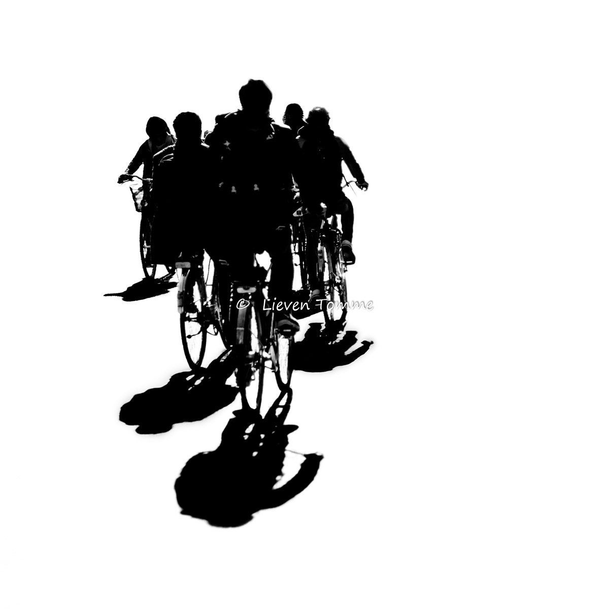 Cyclists silhouettes