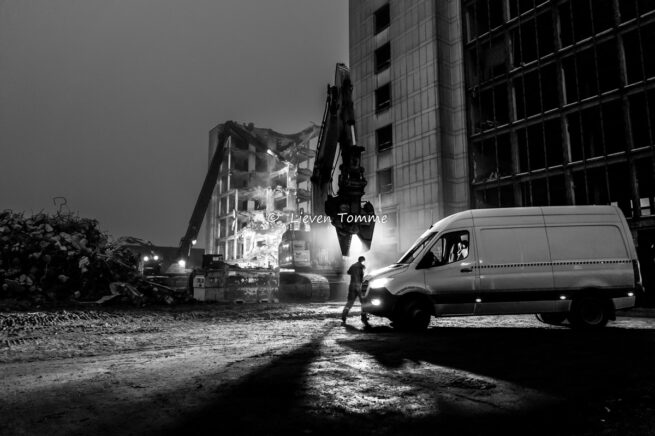 Crane snatching a man