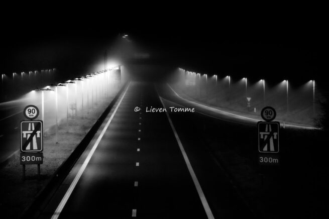 Highway in the mist