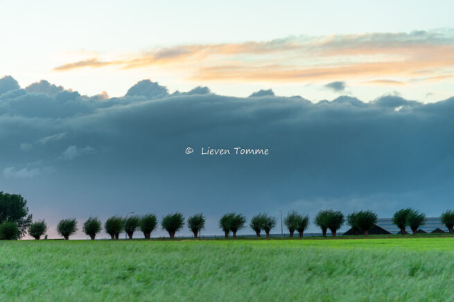 Landscape with stormy clouds