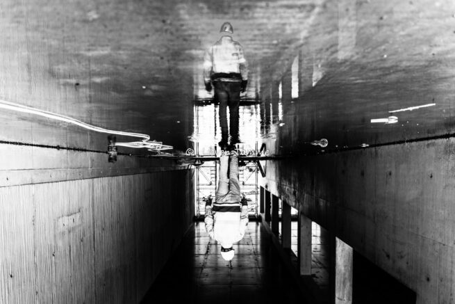 Abstract view of a a construction worker